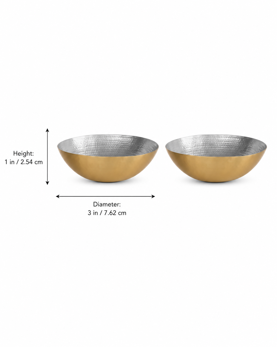 Hand Hammered Brass Nut Bowl Set of 2, 100 ml
