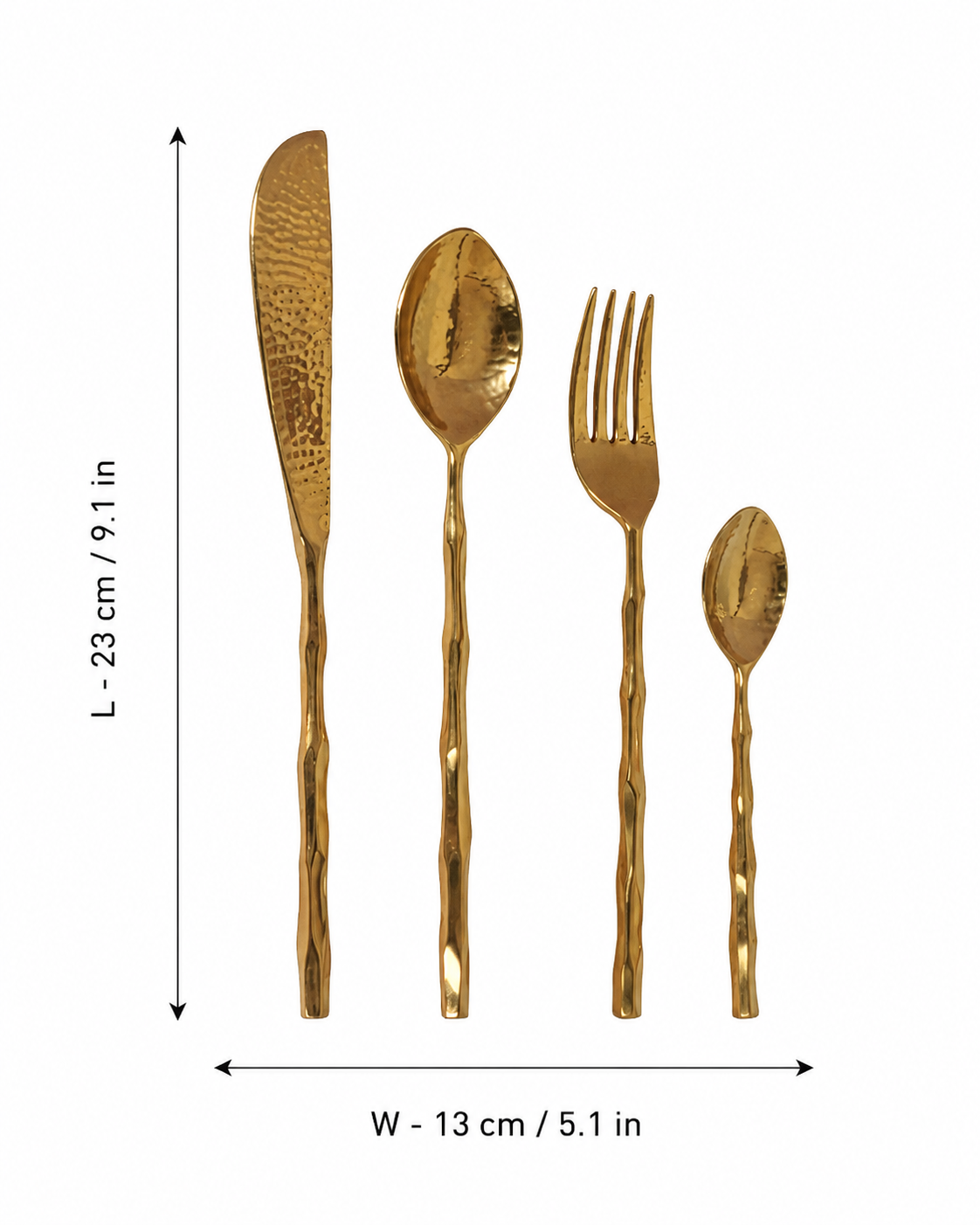 Brass Cutlery 4 Pieces Set