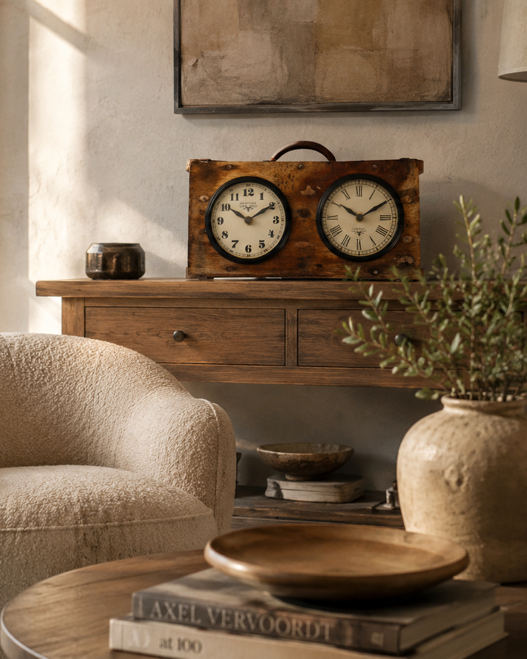 Reclaimed Wood Block Maker Dual Time Clock