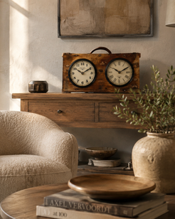 Reclaimed Wood Block Maker Dual Time Clock